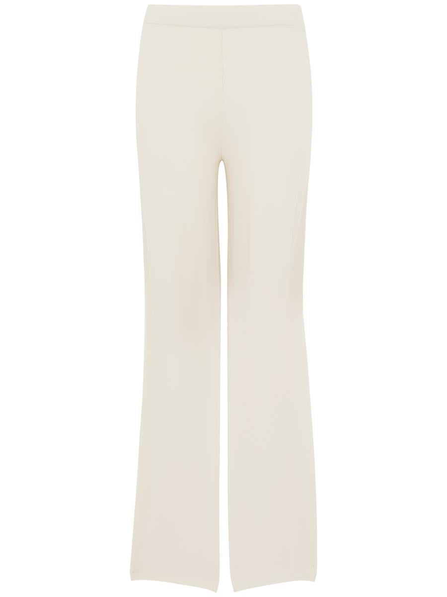 Kangra Kaschmirhose mit hoher Taille und weitem Bein in Elfenbein