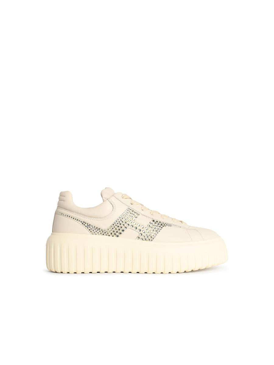Hogan – Graue Leder-Sneaker mit „H-Streifen“