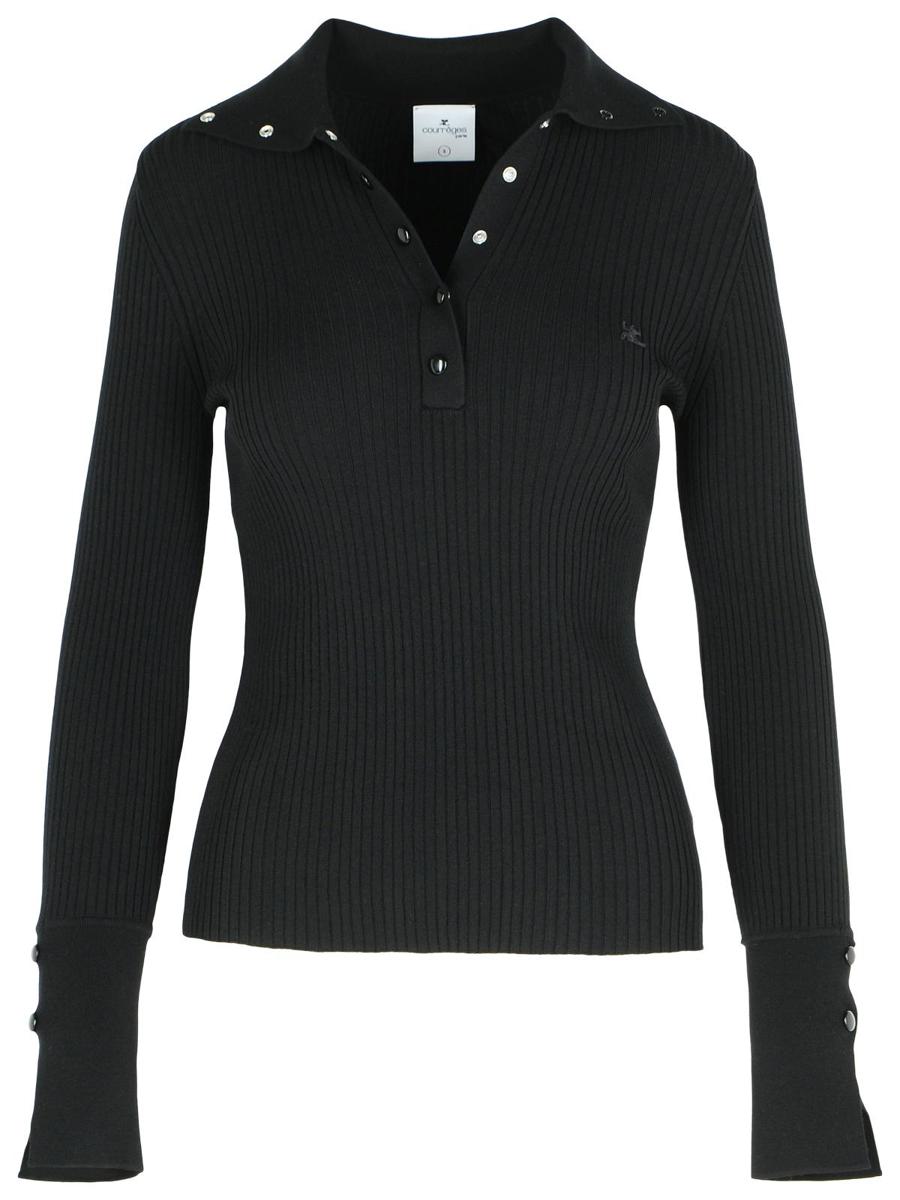 Courrèges – Schwarzer Pullover aus Polyestermischung