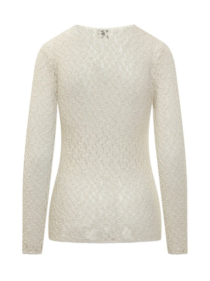Isabel Marant Isabel Marant Elfenbeinfarbenes Stretch-Spitzentop