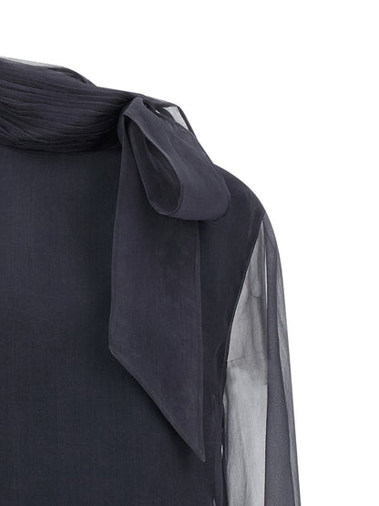 Brunello Cucinelli Bluse aus knuspriger Seide