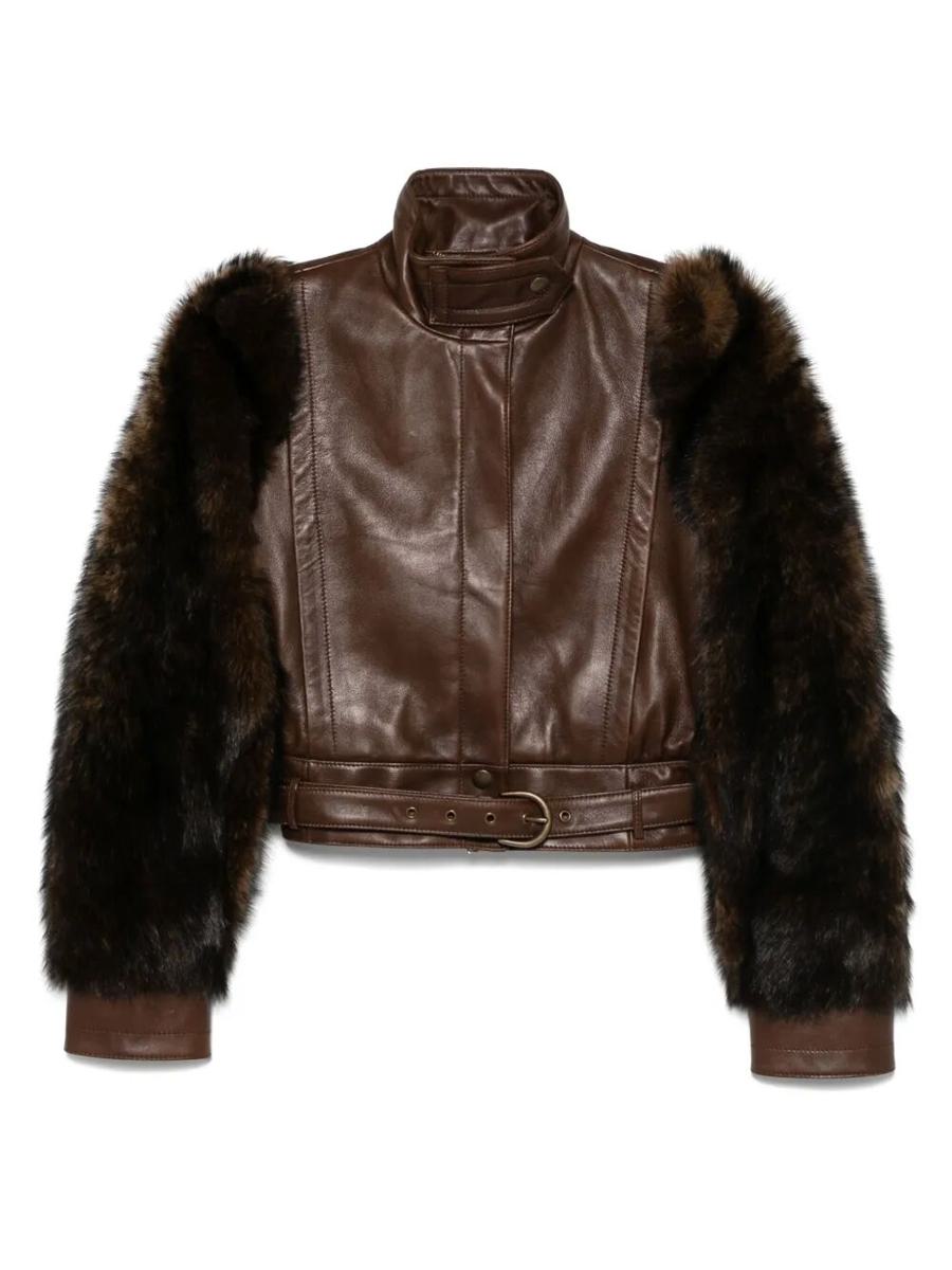 Chloé Kurze Lederpelzjacke Kleidung