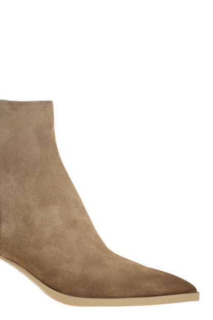 Santoni Wildleder-Stiefeletten mit mittelhohem Absatz