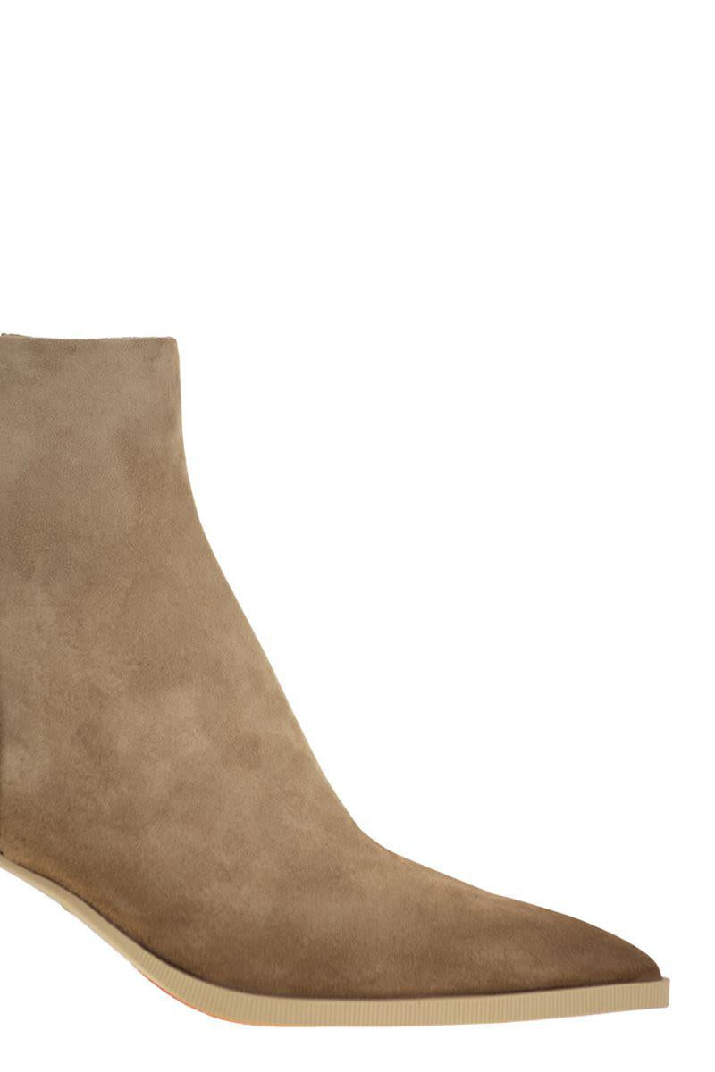 Santoni Wildleder-Stiefeletten mit mittelhohem Absatz