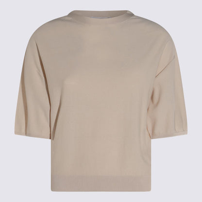 Antonelli Beiges Leinen-T-Shirt