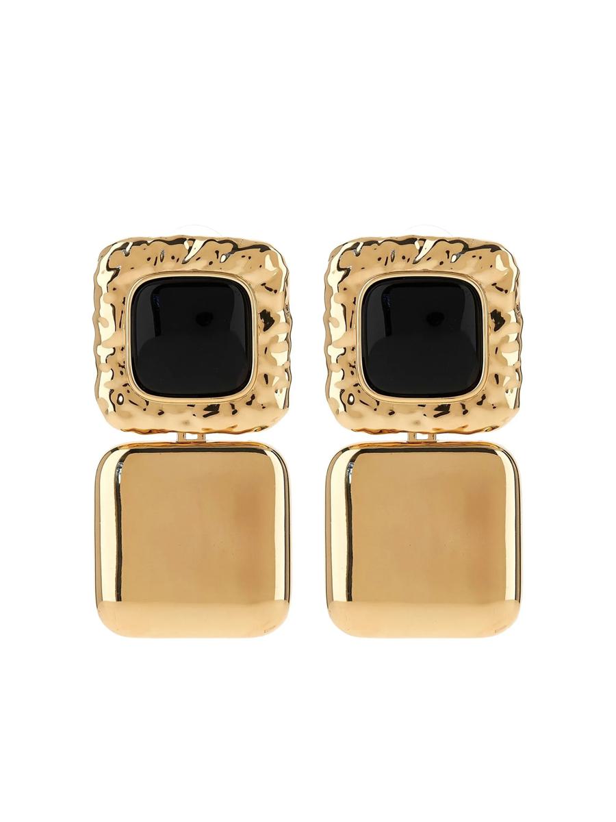 Selbstporträt Melierte Gold Schwarz Stufenohrringe Accessoires