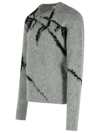 Dries Van Noten Grauer Wollmischungspullover