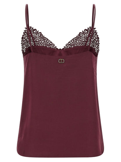 Twinset Satin-Spitzentop