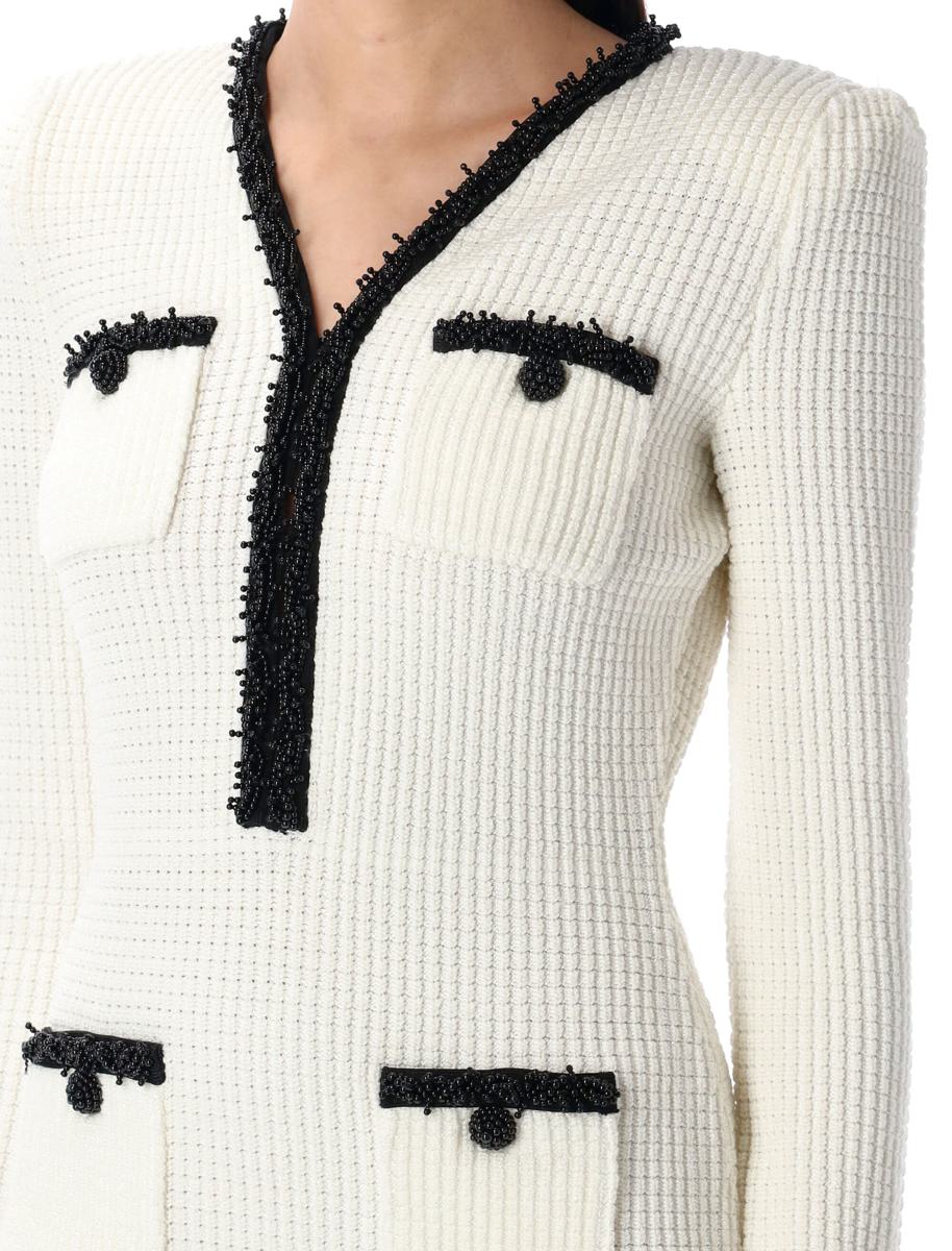 Self-Portrait – Mini-Strickkleid mit Perlenbesatz