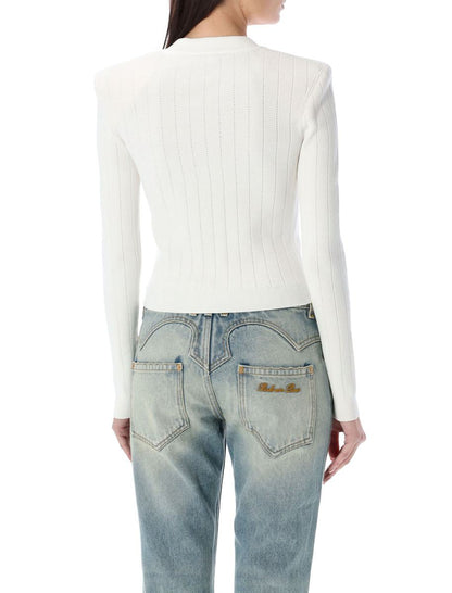 Balmain Strickjacke mit goldenen Knöpfen