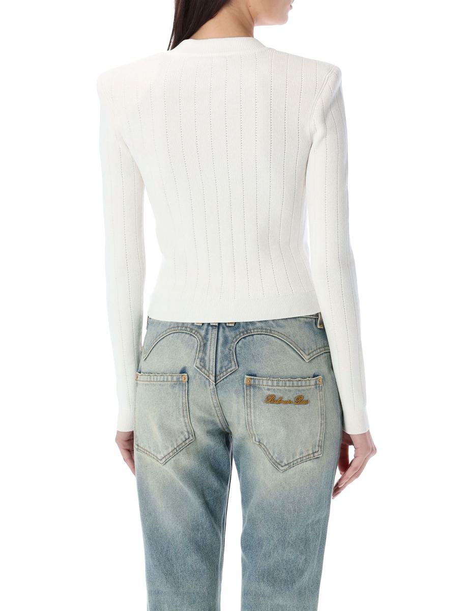 Balmain Strickjacke mit goldenen Knöpfen