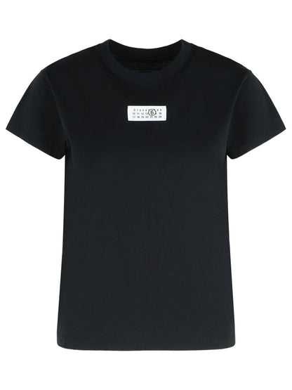 MM6 Maison Margiela Schwarzes Baumwoll-T-Shirt
