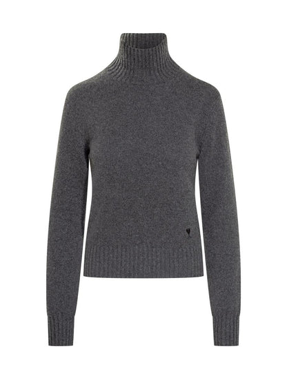 AMI Paris – Ami Paris – Grauer Rollkragenpullover aus Wollmischung