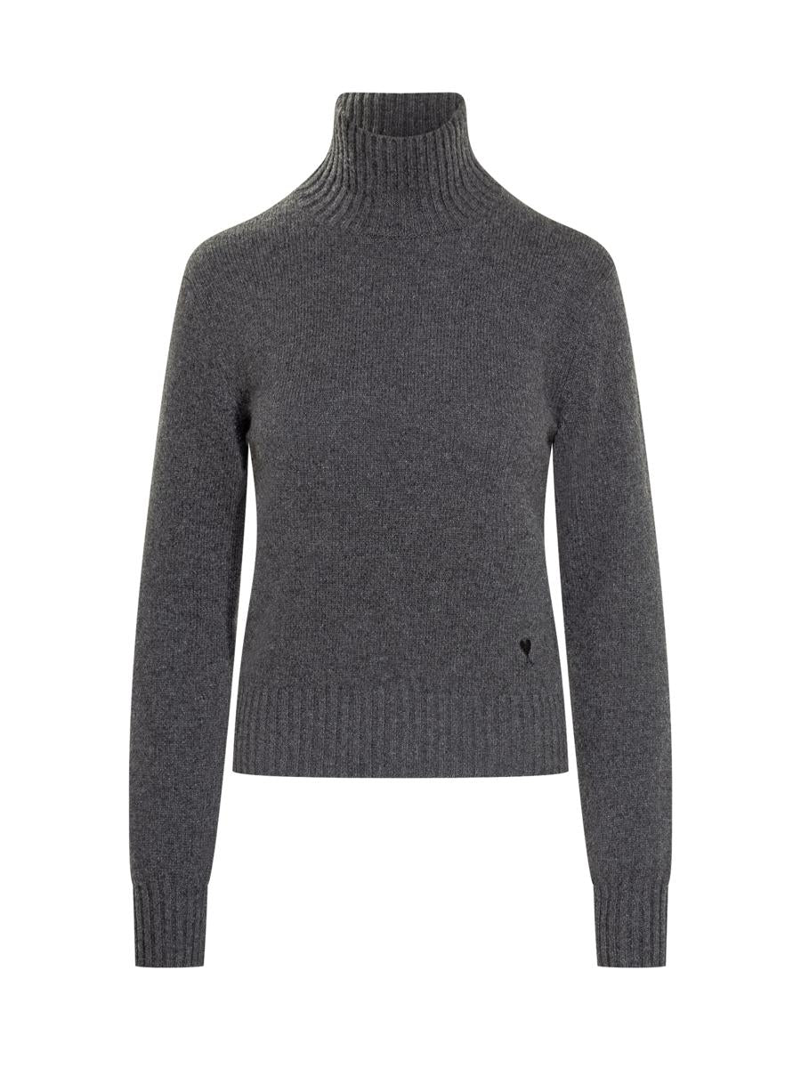 AMI Paris – Ami Paris – Grauer Rollkragenpullover aus Wollmischung
