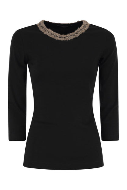 Fabiana Filippi – T-Shirt mit 3/4-Ärmeln und Ausschnittdetails