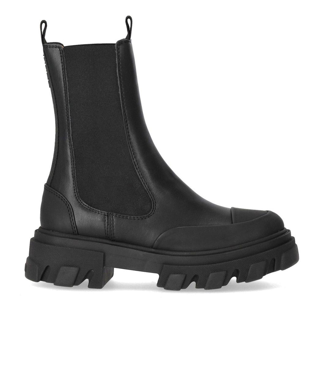 Ganni – Schwarzer, mittelhoher Chelsea-Stiefel