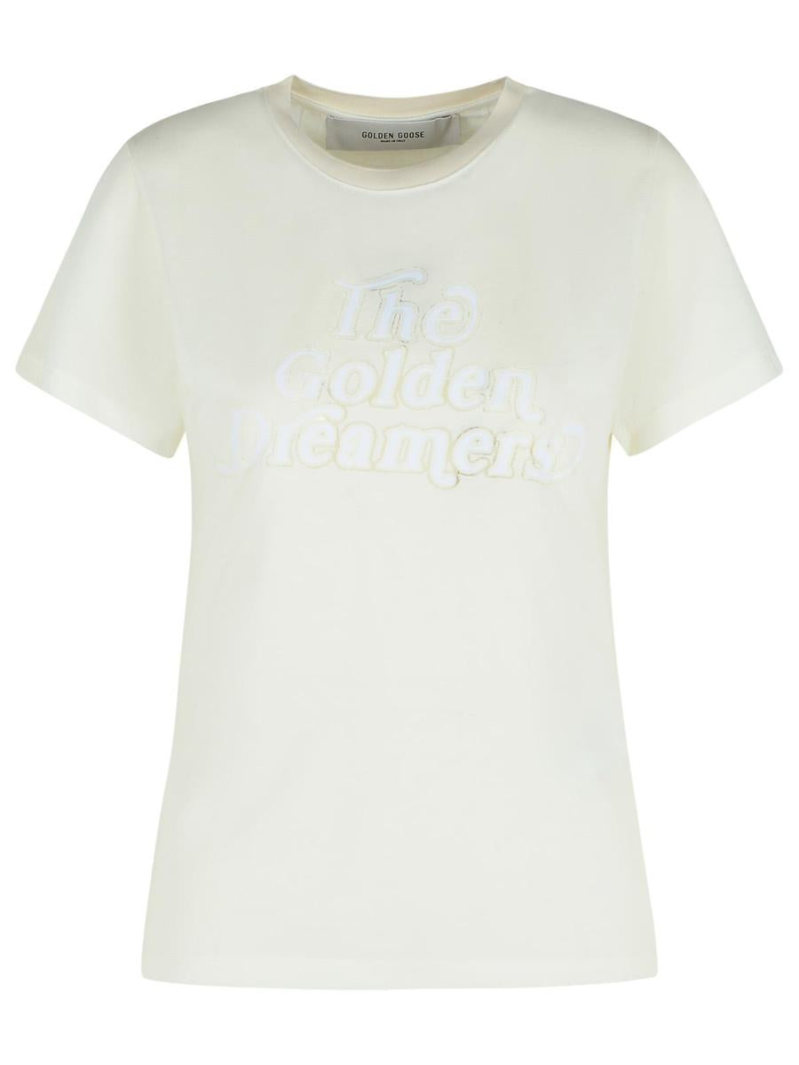 Golden Goose – Weißes T-Shirt aus Viskosemischung