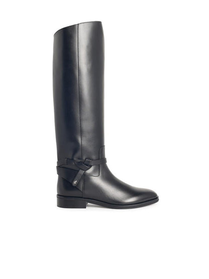 Jimmy Choo „Lawton Kb“ schwarze Lederstiefel