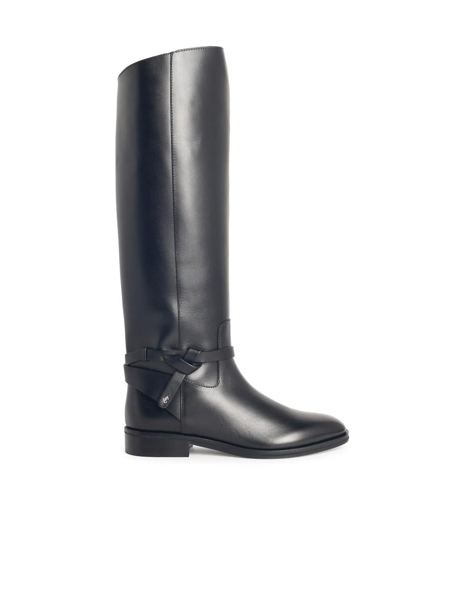 Jimmy Choo „Lawton Kb“ schwarze Lederstiefel