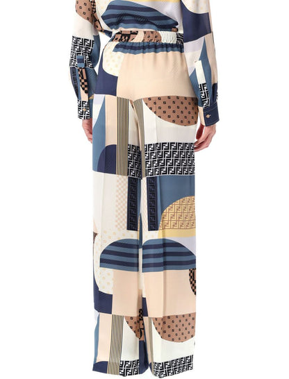 Fendi Hose mit Patchwork-Print