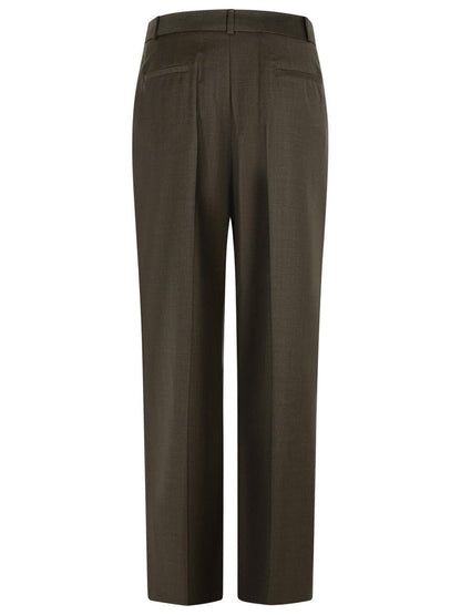 Loulou Studio – Braune Hose aus Schurwolle „Sbiru“