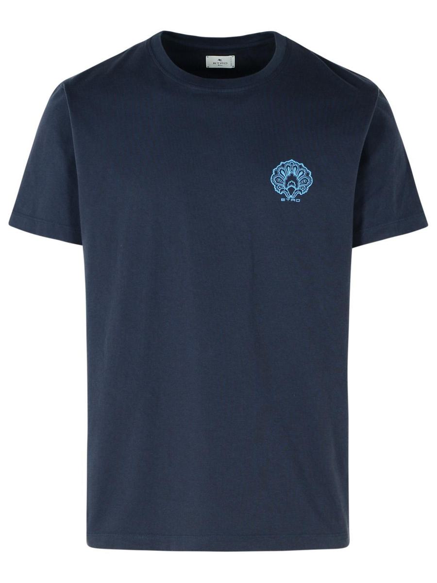 Etro Blaues Baumwoll-T-Shirt