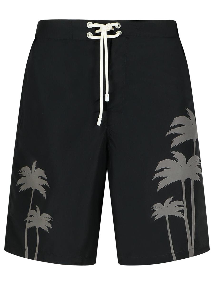 Palm Angels „Palms“ Schwarzer Polyester-Badeanzug