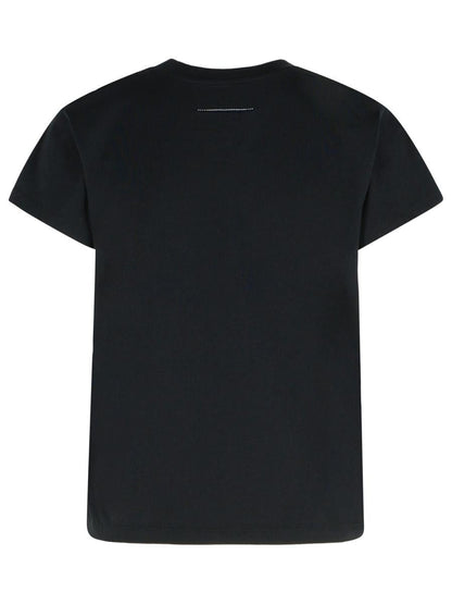 MM6 Maison Margiela Schwarzes Baumwoll-T-Shirt