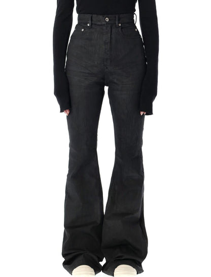 Rick Owens – Drkshdw – Bolan – Bootcut-Jeans in Schwarz mit gewachstem Saum