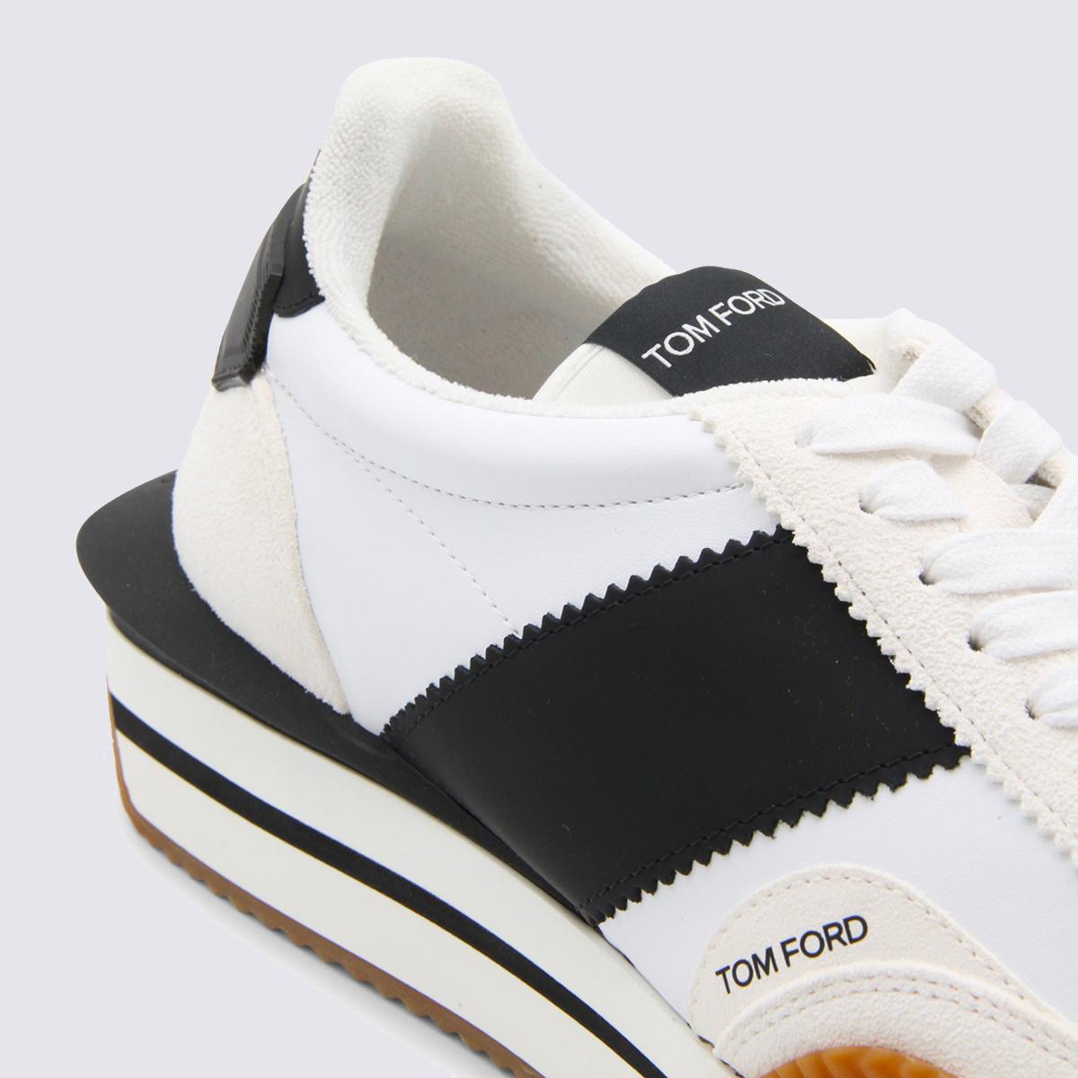 Weiße Ledersneaker von Tom Ford