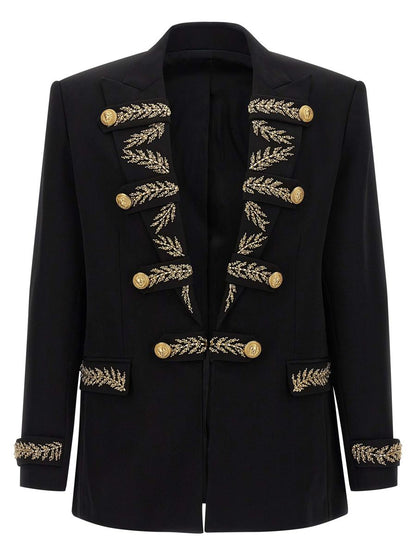 Balmain Blazer mit Blattstickerei