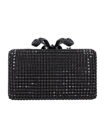 Self-Portrait – Box-Clutch mit Kristallen