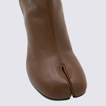 Braune Lederstiefel von Maison Margiela