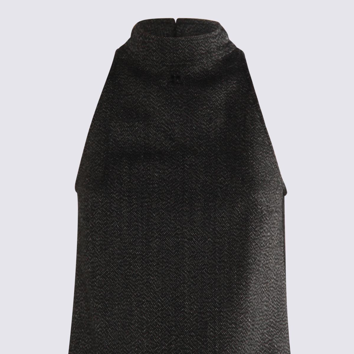 Courrèges Minikleid aus schwarzer Wolle