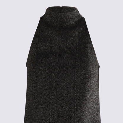 Courrèges Minikleid aus schwarzer Wolle