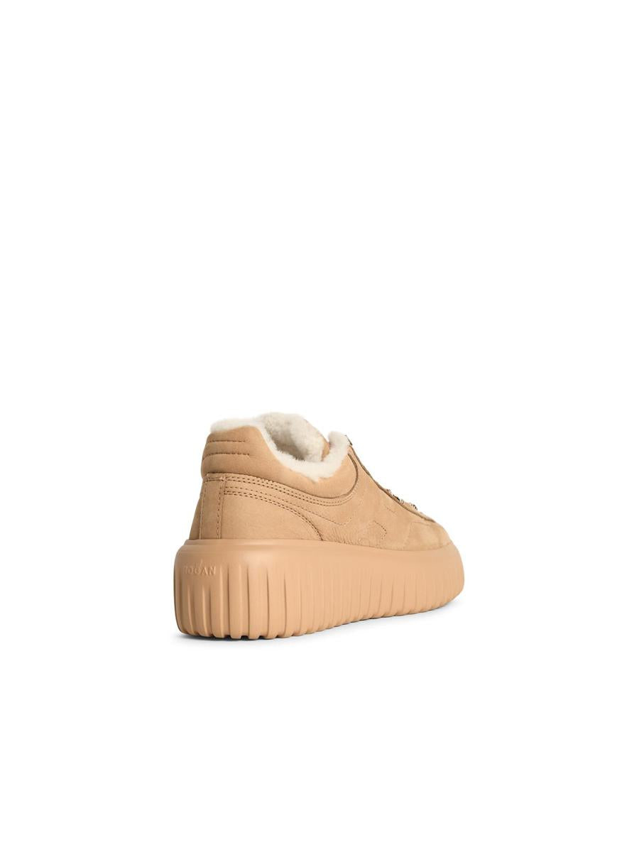 Hogan – Beige Leder-Sneaker „H-Streifen“