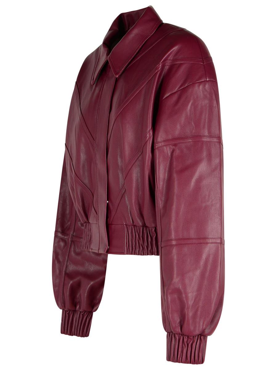 Rotate Birger Christensen Burgunderrote Polyester-Bomberjacke