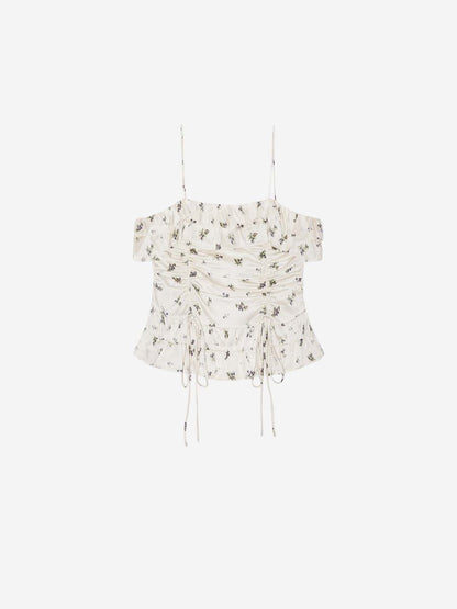 Bedrucktes Satin-Top von Ganni