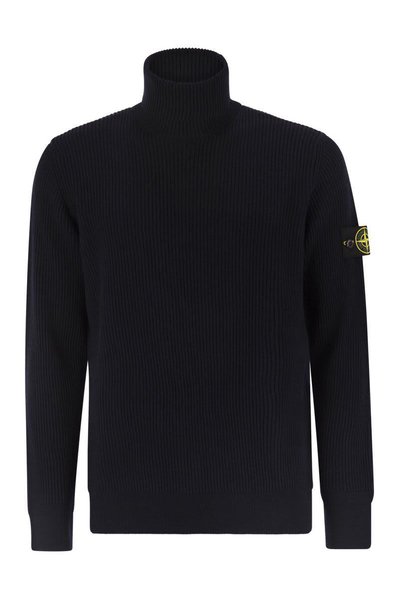 Stone Island – Fein gerippter Rollkragenpullover