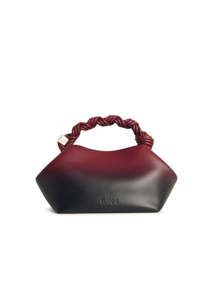 Kleine „Ganni Bou“-Tasche aus rot schattiertem Ledermix