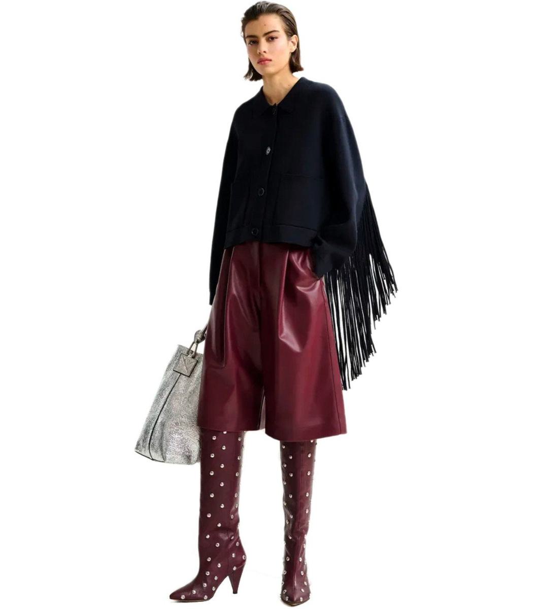 Essentiel Antwerp Itop Burgunder-Bermudashorts