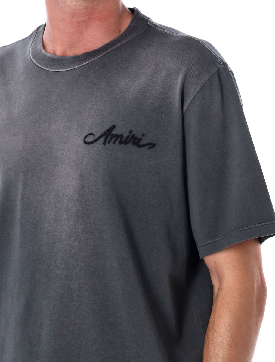 Amiri – Gebleichtes T-Shirt mit Bandana-Patch