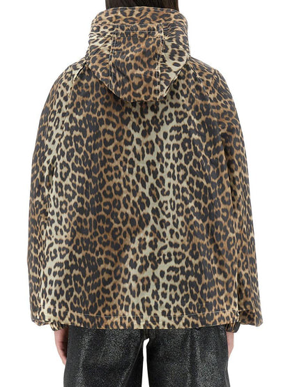 Ganni Jacke mit Leopardenmuster