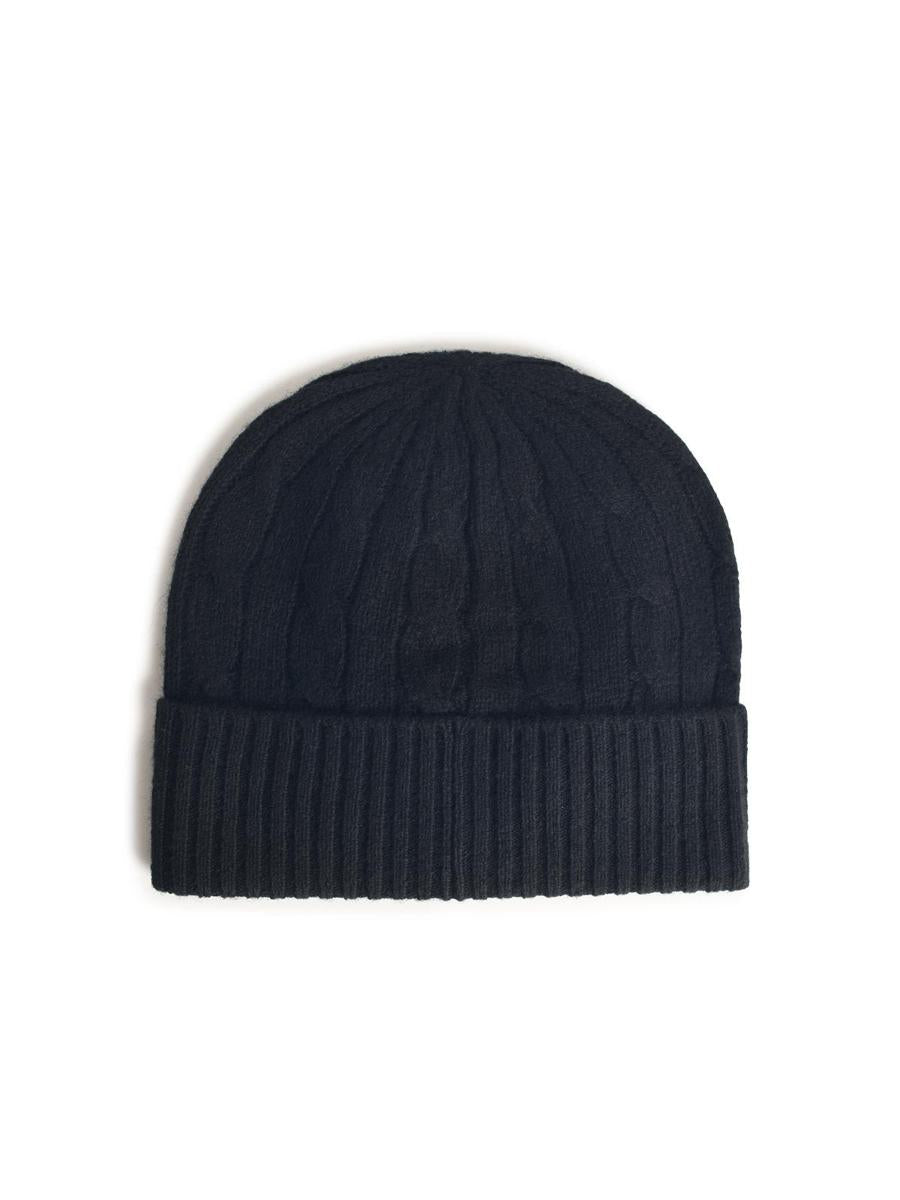 Polo Ralph Lauren – Schwarze Beanie aus Wollmischung