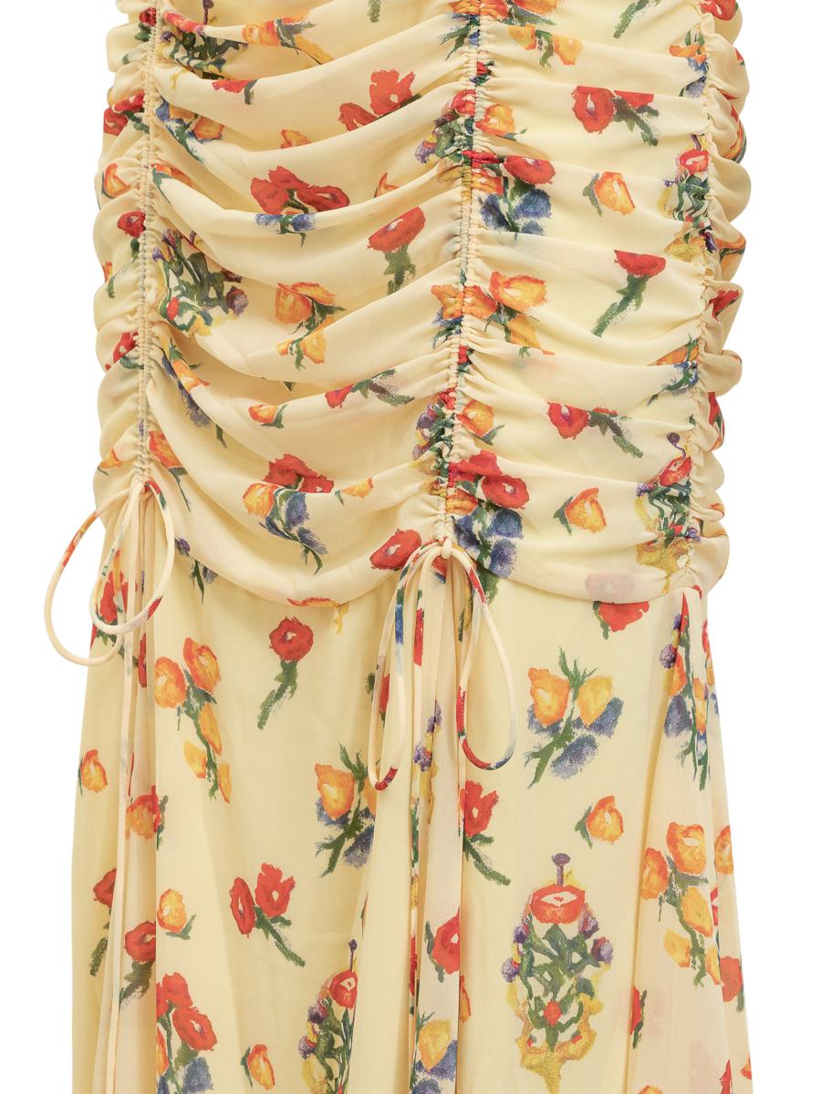 De La Vali gerafftes Blumenkleid