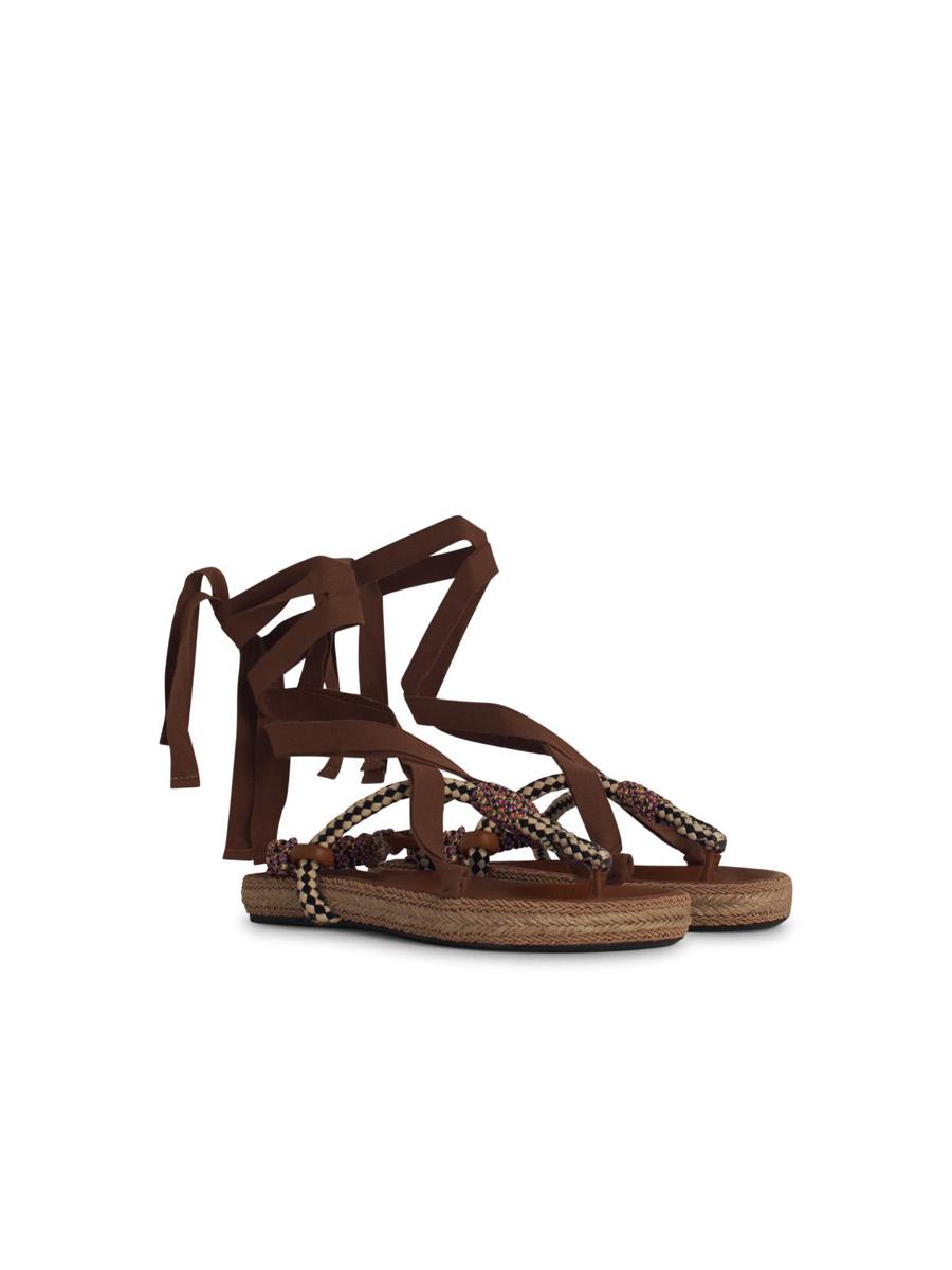 Isabel Marant Étoile „Gypsa“ Sandalen aus beiger Baumwollmischung