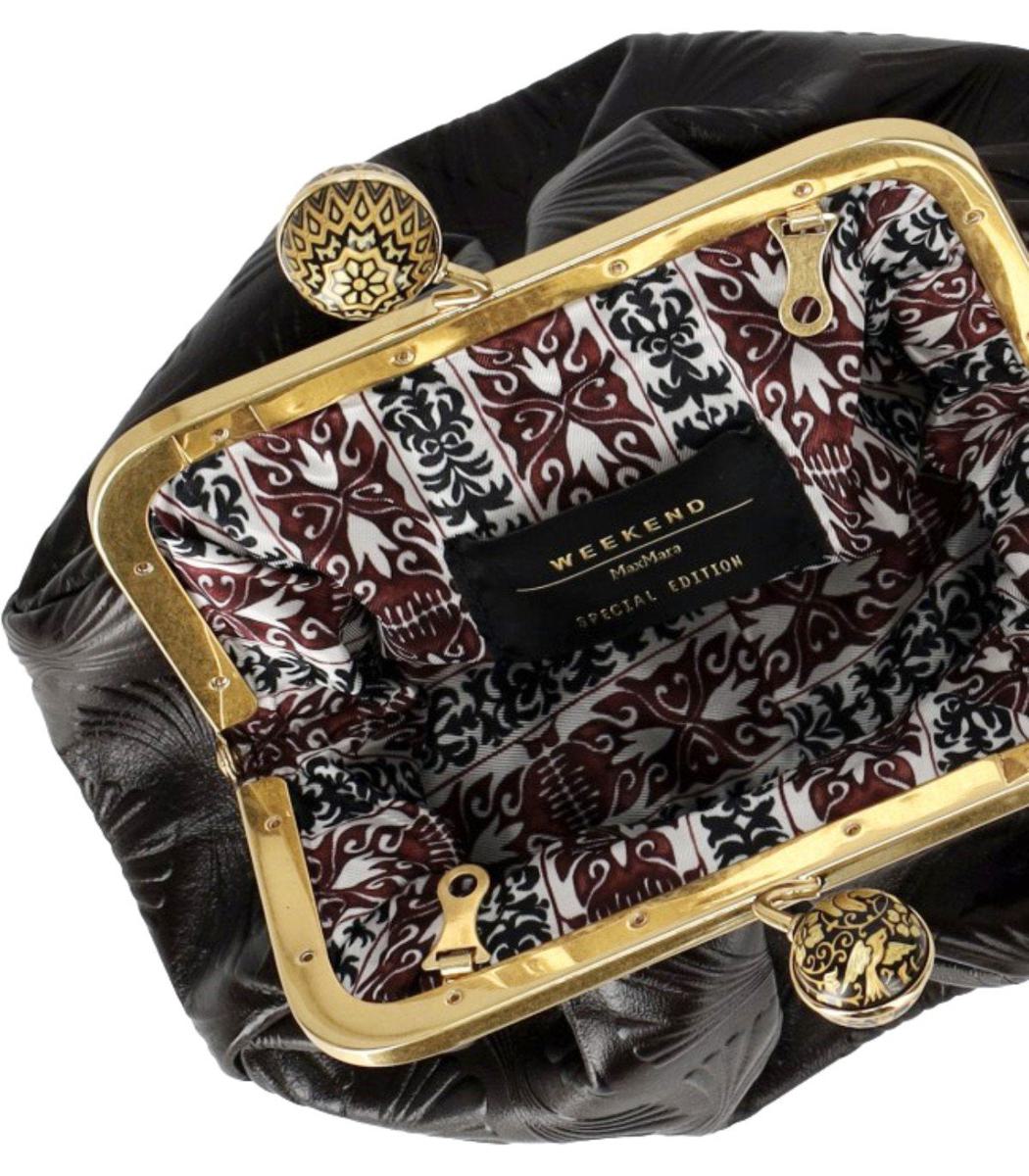 Weekend Max Mara – Kleine braune Clutch „Pasticcino Spanish Heritage“