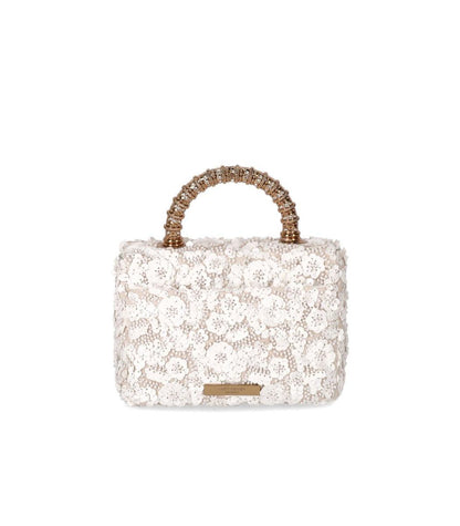 Kurt Geiger London – Kensington – Pailletten-Minihandtasche in Weiß
