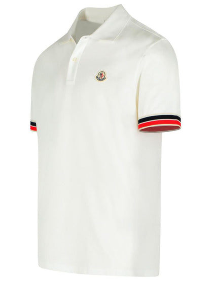 Moncler Poloshirt aus weißer Baumwolle
