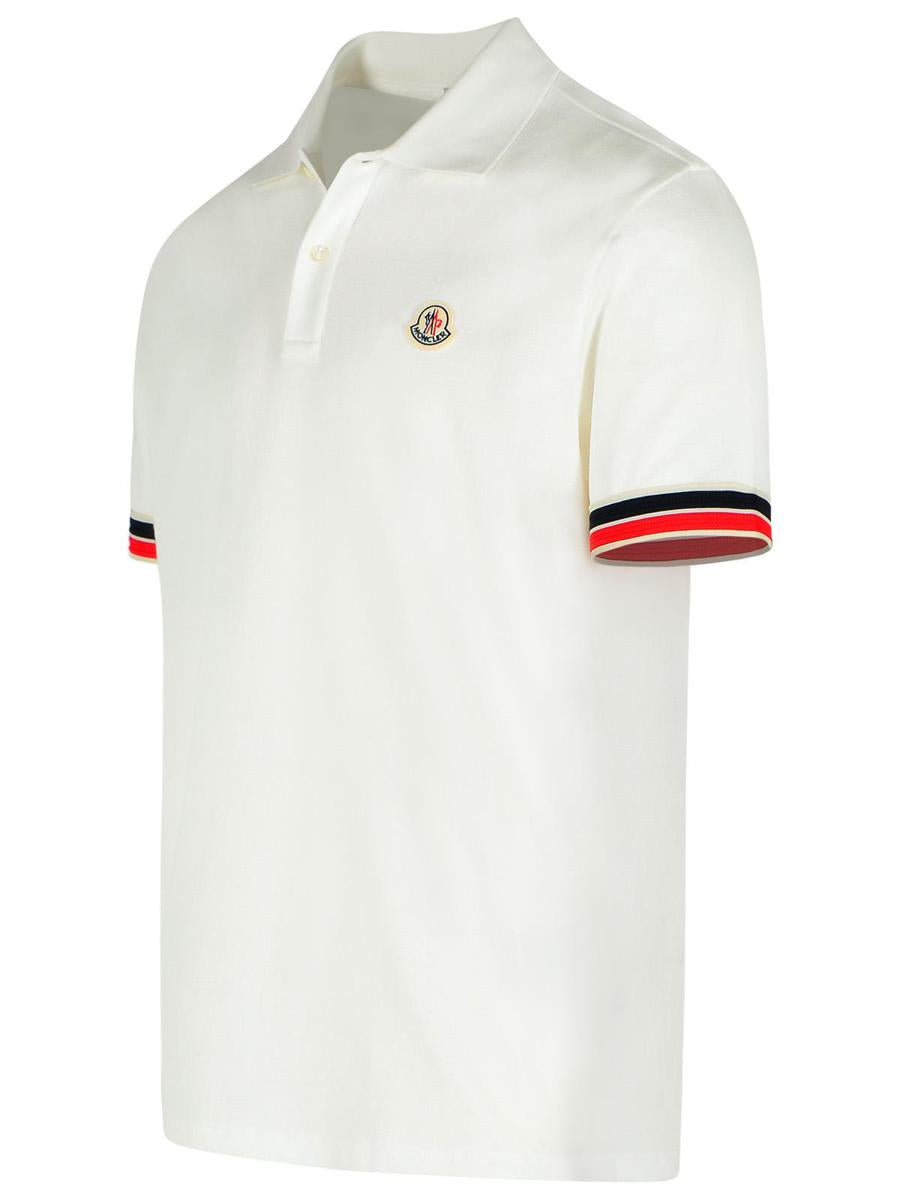 Moncler Poloshirt aus weißer Baumwolle